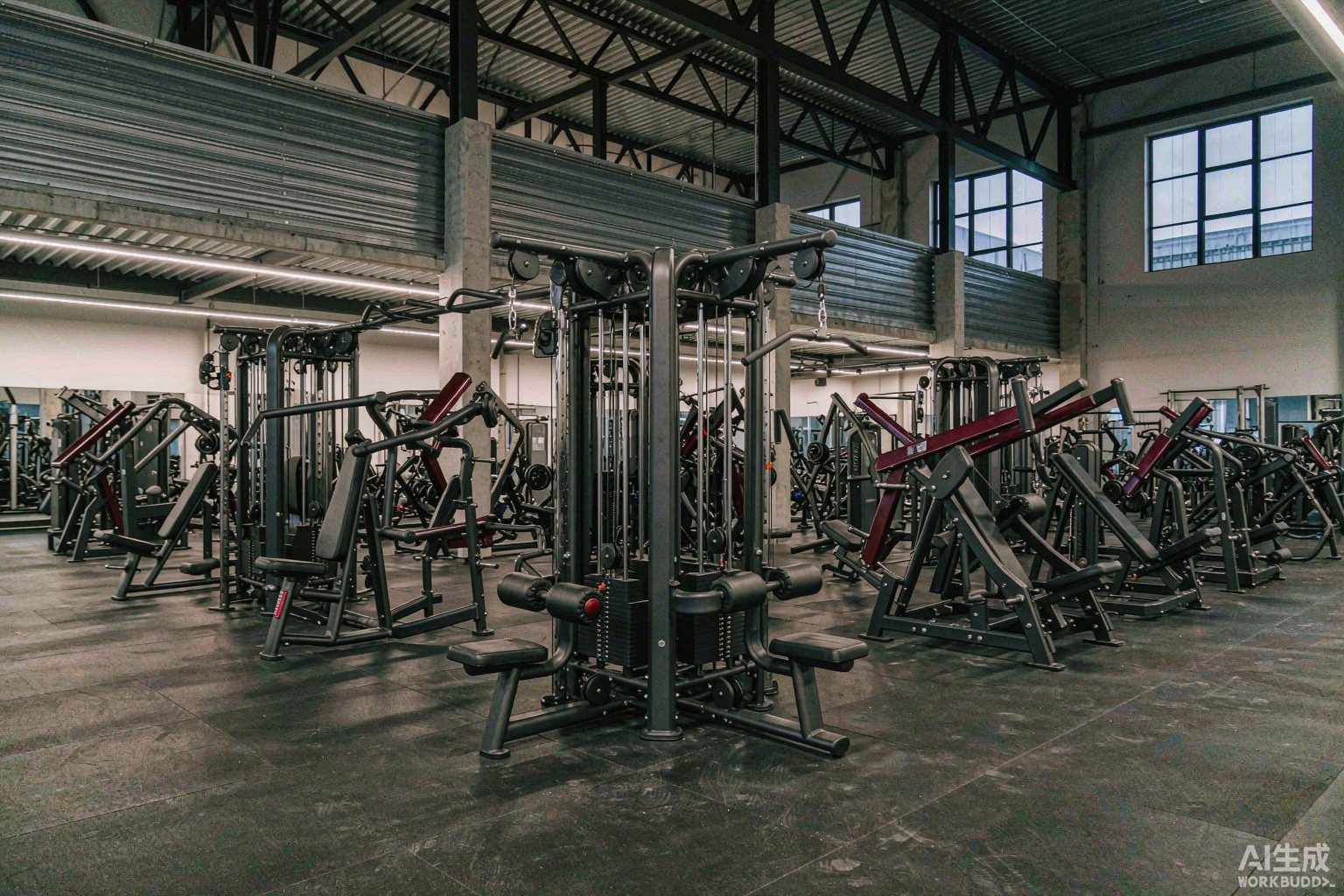 Commercial gym floor equipped with Dongli strength equipment